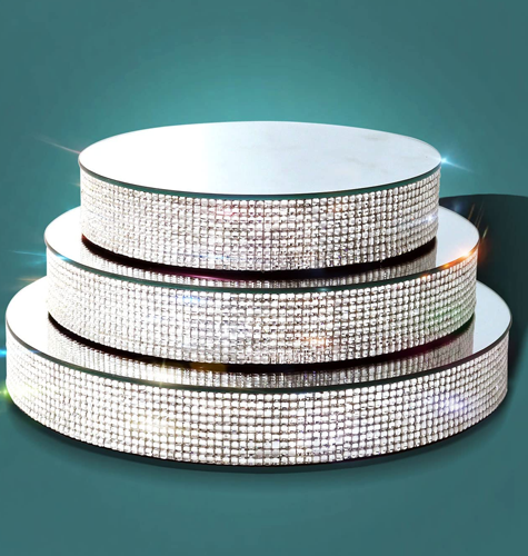 GIMORRTO Diamond Display Riser 3 PC, Glam Accent Table Display Platform for Decorative Pieces